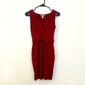 Ann Taylor LOFT Petite Twist-Front Red Dress - Size 0P